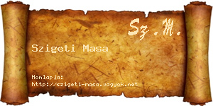 Szigeti Masa névjegykártya